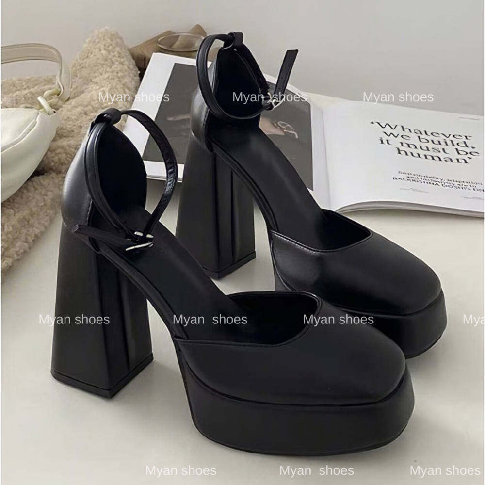 Giày cao gót  đế vuông Barbie  gót 12 cm siêu chất hottrend tôn dáng tiểu thư sang chảnh