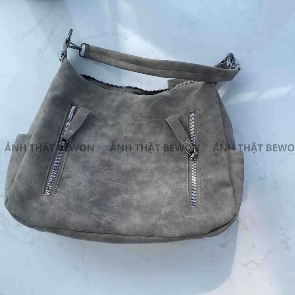 Túi đeo vai Bewon Túi đeo chéo chất liệu da Túi đeo vai phong cách Streetwear Túi tote đi học T008