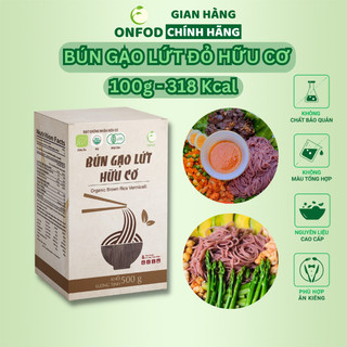 Bún gạo lứt giảm cân hữu cơ huyết rồng ONFOD eat clean ăn kiêng tiểu đường gym 250g 500g