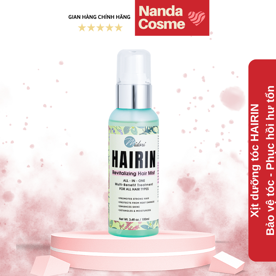 Xịt dưỡng tóc HAIRIN phục hồi hư tổn - dưỡng tóc mềm mượt - xịt cách nhiệt - thơm tóc 100ml