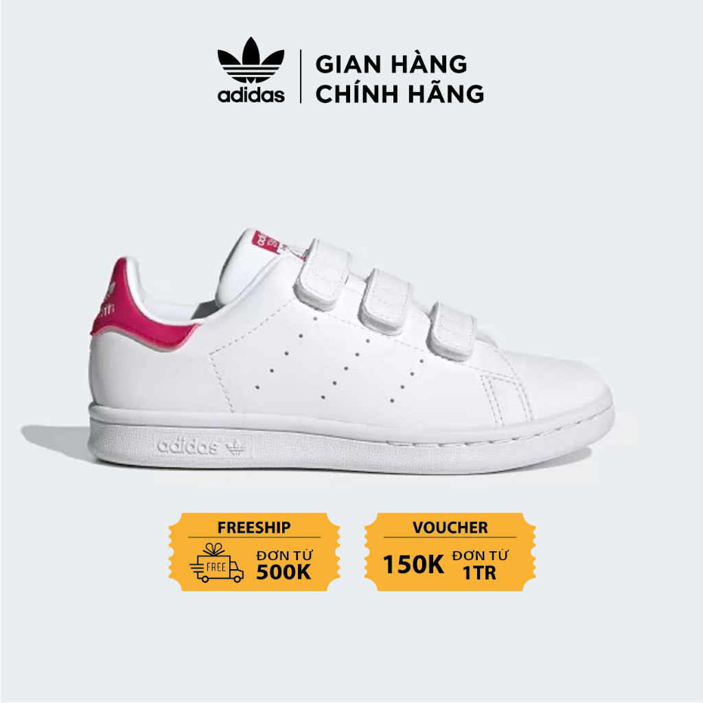 Giày adidas Stan Smith trắng đỏ quai dán S80041