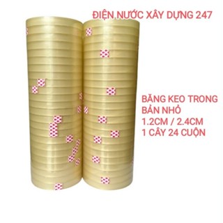  1 CÂY BĂNG KEO TRONG BẢN NHỎ LOẠI 1.2cm  12mm   24 CUỘN   CÂY   