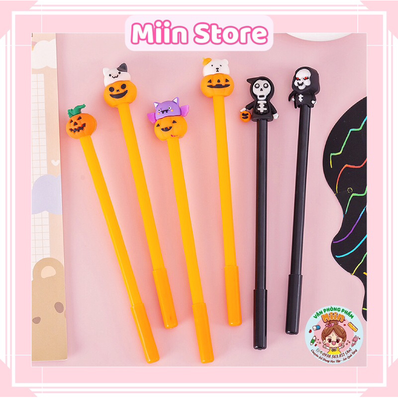 Bút Gel Dễ Thương Chủ Đề Halloween Mực Đen Ngòi 0.38mm Bút Nước Đen Hình Lễ Hội Halloween Làm Quà Tặng Học Sinh