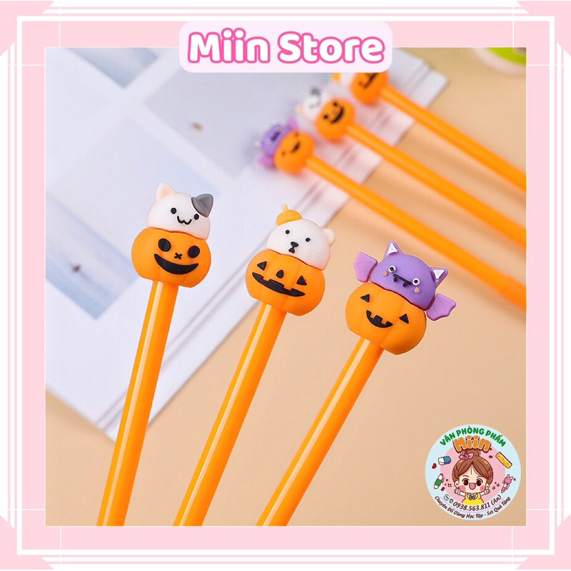 Bút Gel Dễ Thương Chủ Đề Halloween Mực Đen Ngòi 0.38mm Bút Nước Đen Hình Lễ Hội Halloween Làm Quà Tặng Học Sinh