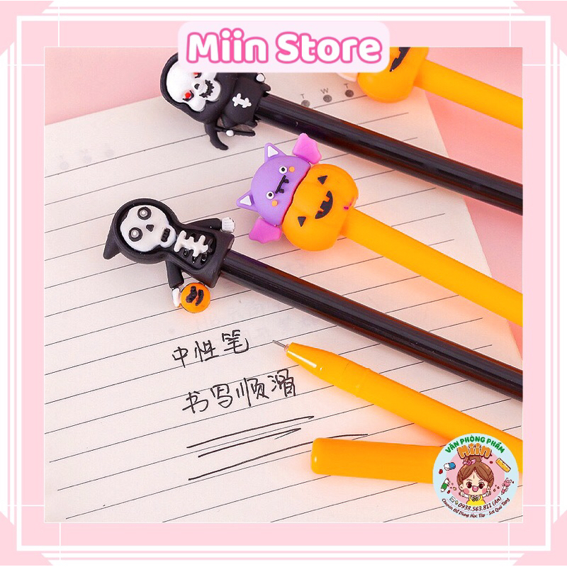 Bút Gel Dễ Thương Chủ Đề Halloween Mực Đen Ngòi 0.38mm Bút Nước Đen Hình Lễ Hội Halloween Làm Quà Tặng Học Sinh