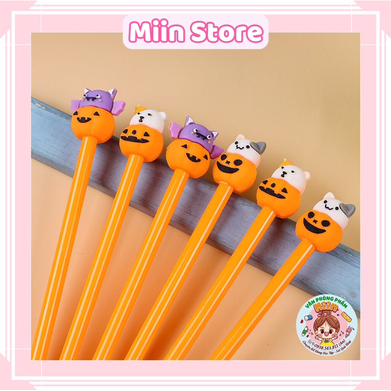 Bút Gel Dễ Thương Chủ Đề Halloween Mực Đen Ngòi 0.38mm Bút Nước Đen Hình Lễ Hội Halloween Làm Quà Tặng Học Sinh