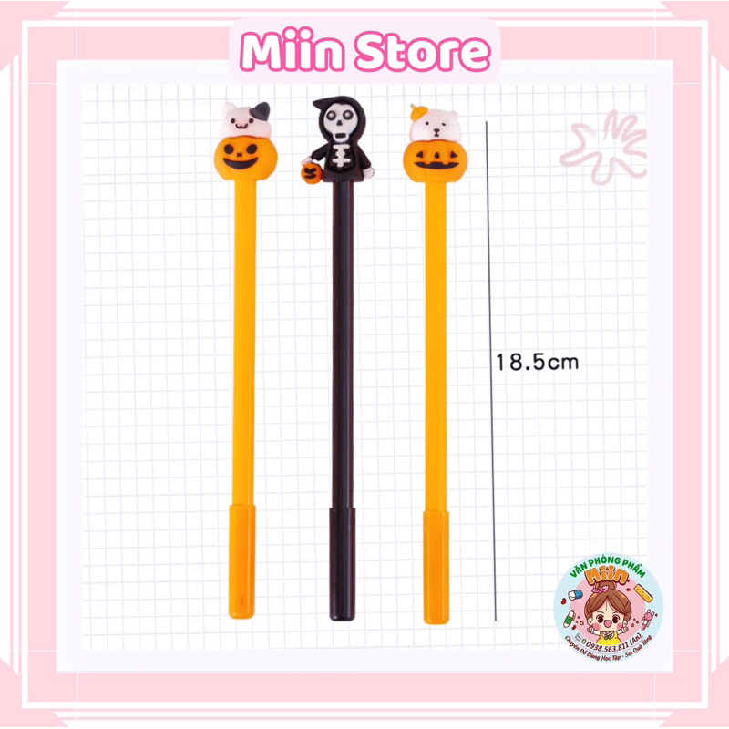 Bút Gel Dễ Thương Chủ Đề Halloween Mực Đen Ngòi 0.38mm Bút Nước Đen Hình Lễ Hội Halloween Làm Quà Tặng Học Sinh