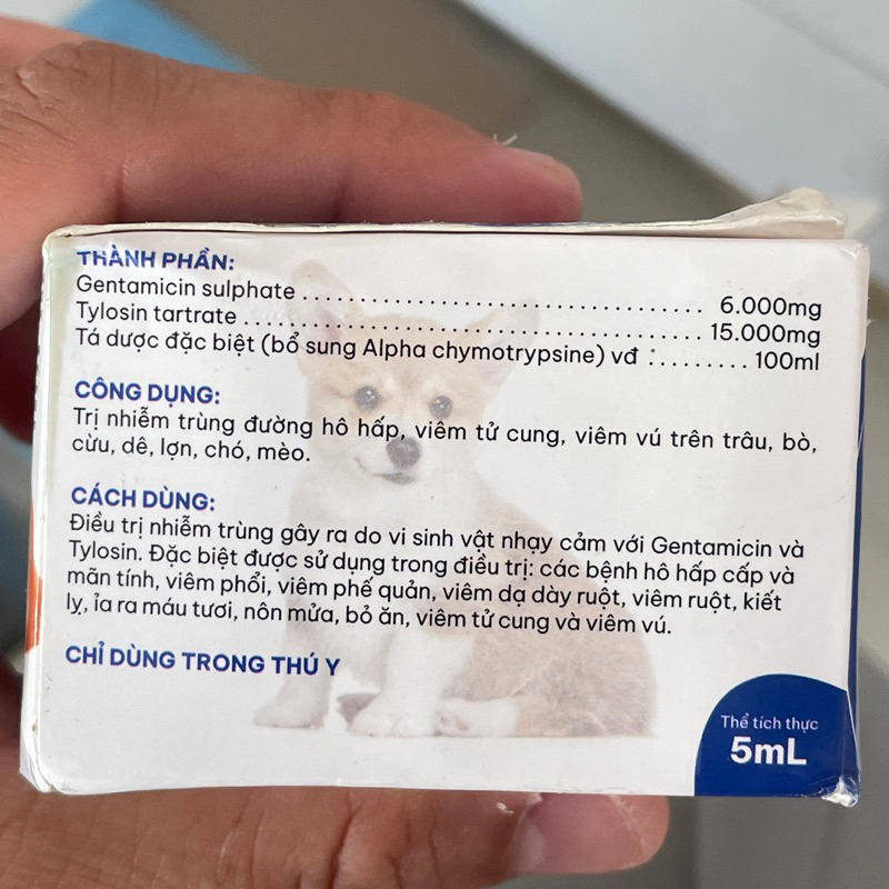 GEN TYL  sổ mũi, đờm hen khẹc, nước mắt ghèn, viêm tử cung, viêm phổi chó và mèo, gà thú cưng