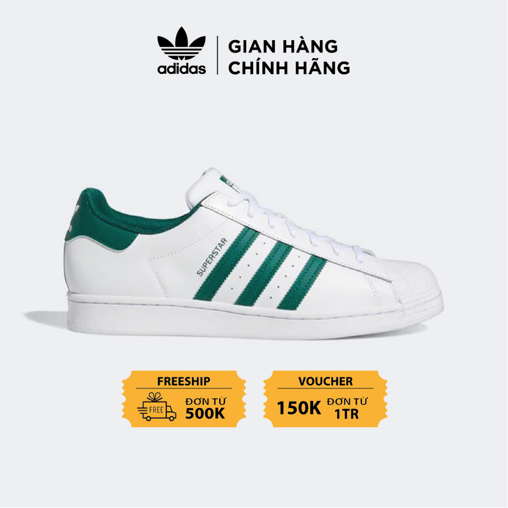 Giày 𝘼𝘿𝙄𝘿𝘼𝙎 superstar white green D7H56