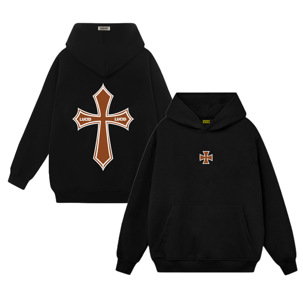 Áo Hoodie Local Brand Unisex LUCID Thánh Giá Nam Nữ Nỉ Bông Mũ 2 Lớp