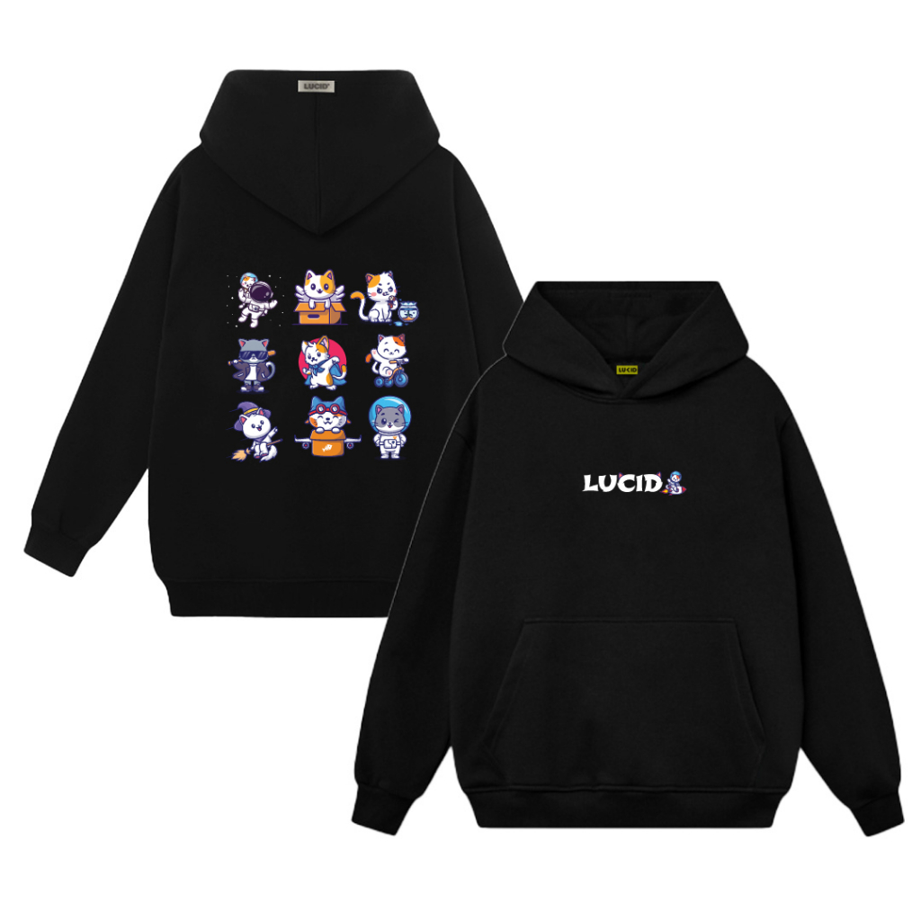 Áo Hoodie Local Brand Unisex LUCID Meo Nam Nữ Nỉ Bông Mũ 2 Lớp