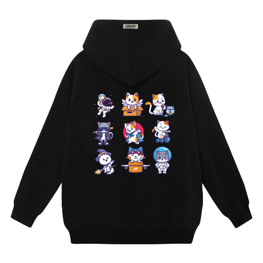 Áo Hoodie Local Brand Unisex LUCID Meo Nam Nữ Nỉ Bông Mũ 2 Lớp