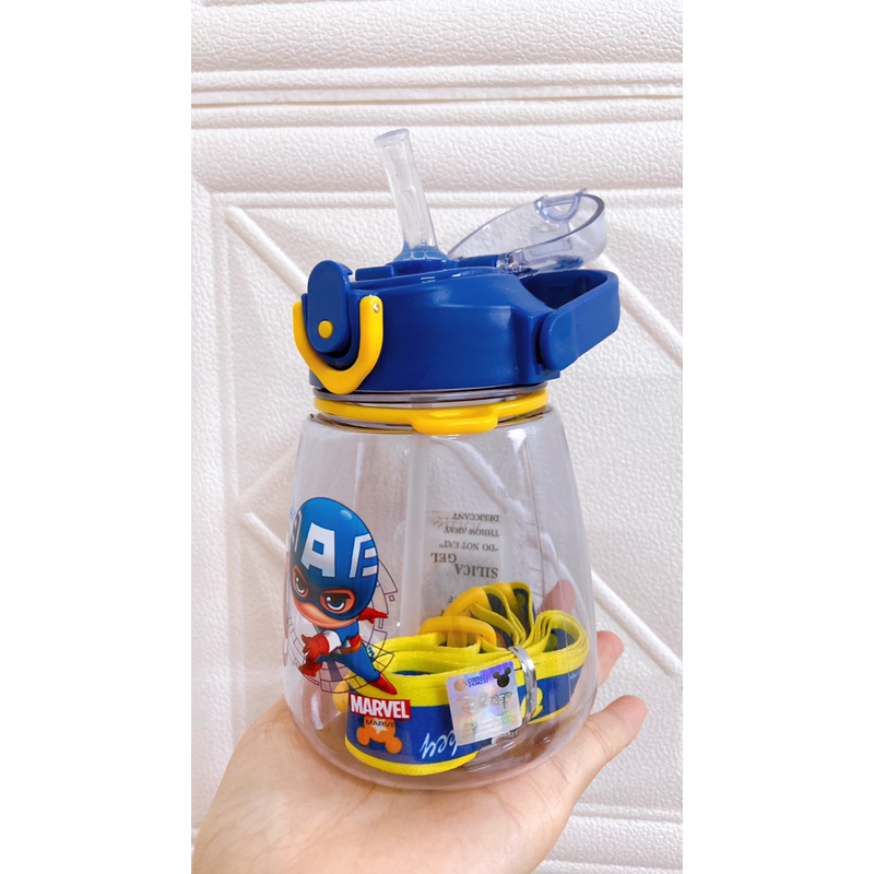 BÌNH NƯỚC SIÊU NHÂN NHỆN 450ml CÓ ỐNG HÚT DISNEY