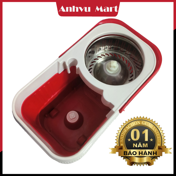 Thùng lau nhà thay thế 💖𝑭𝑹𝑬𝑬𝑺𝑯𝑰𝑷💖 Bộ lau nhà vuông 360 Thái Lan Hope perfect lile Siêu Bền lồng vắt Inox