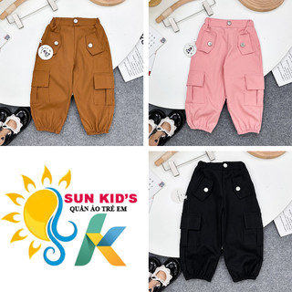  Quần dài jogger túi hộp cạp chun chất kaki hot trend cho bé gái bé trai từ 8 đến 20 kg - SUN KID'S 