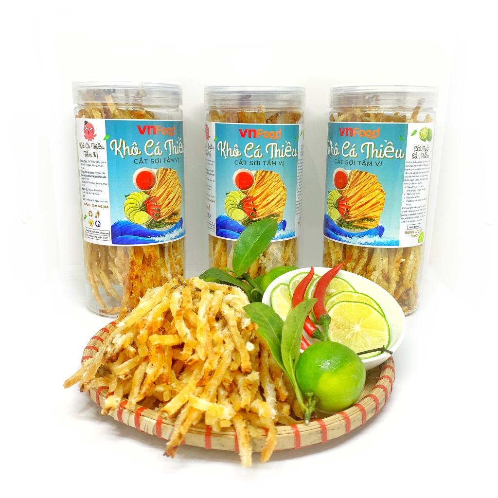 Khô Cá Thiều Que Cắt Sợi Tẩm Vị 300-500Gr | Đồ Ăn Vặt VnFood | Khô Cá Ăn Vặt