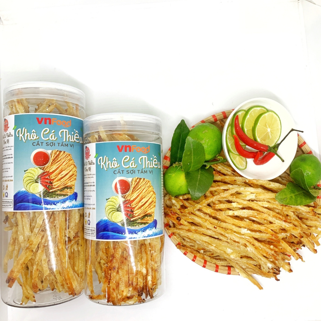 Khô Cá Thiều Que Cắt Sợi Tẩm Vị 300-500Gr | Đồ Ăn Vặt VnFood | Khô Cá Ăn Vặt