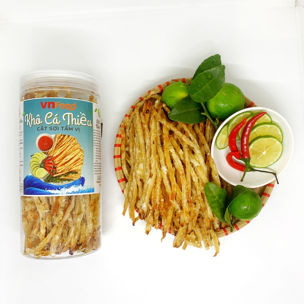 Khô Cá Thiều Que Cắt Sợi Tẩm Vị 300-500Gr | Đồ Ăn Vặt VnFood | Khô Cá Ăn Vặt