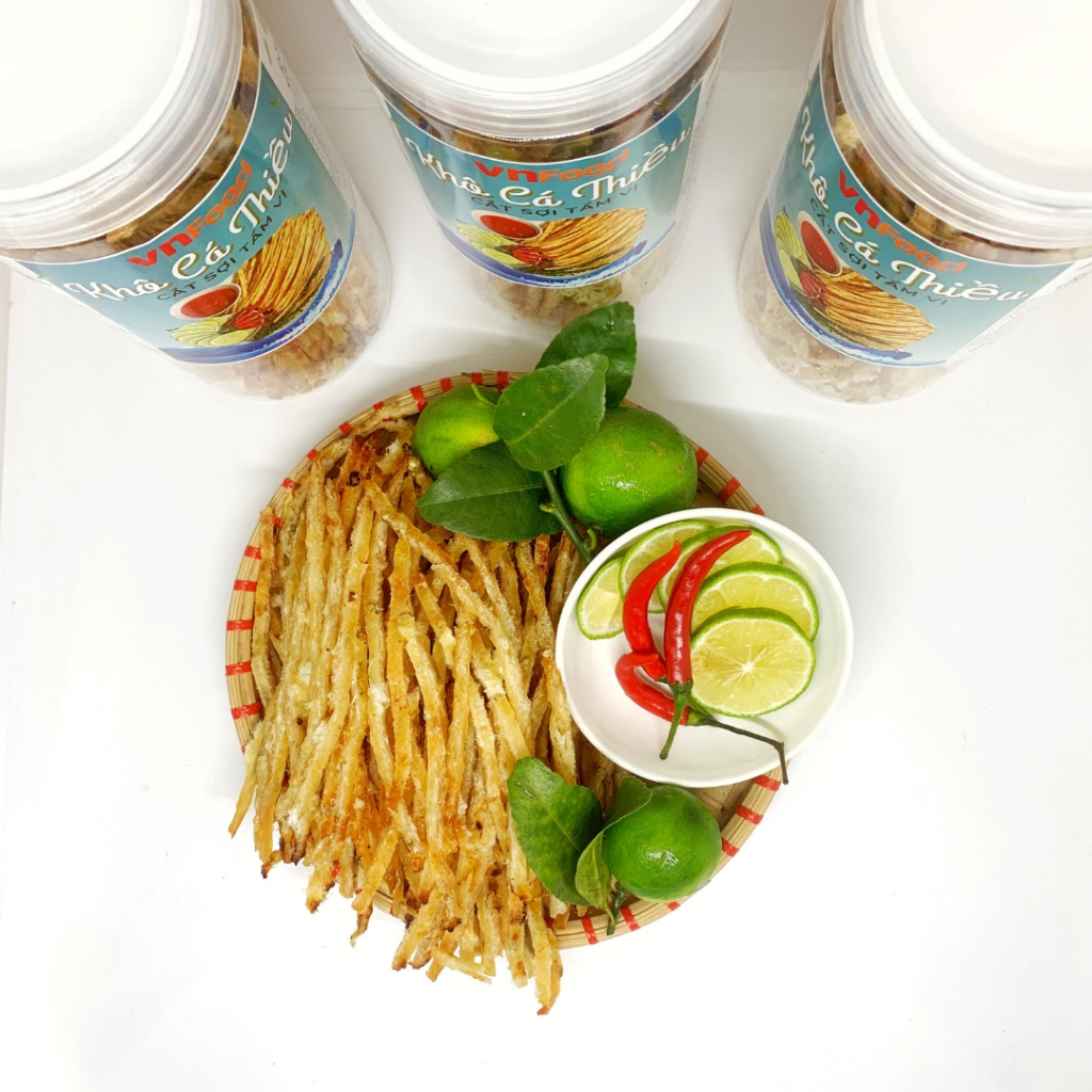 Khô Cá Thiều Que Cắt Sợi Tẩm Vị 300-500Gr | Đồ Ăn Vặt VnFood | Khô Cá Ăn Vặt