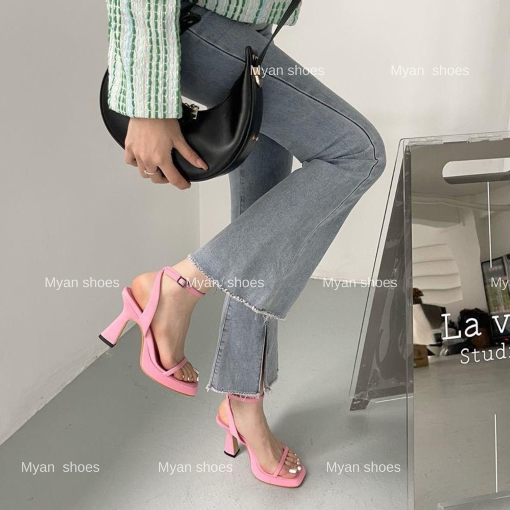 Sandal 2 dây đế đúp gót mảnh 9p hot trend 2023