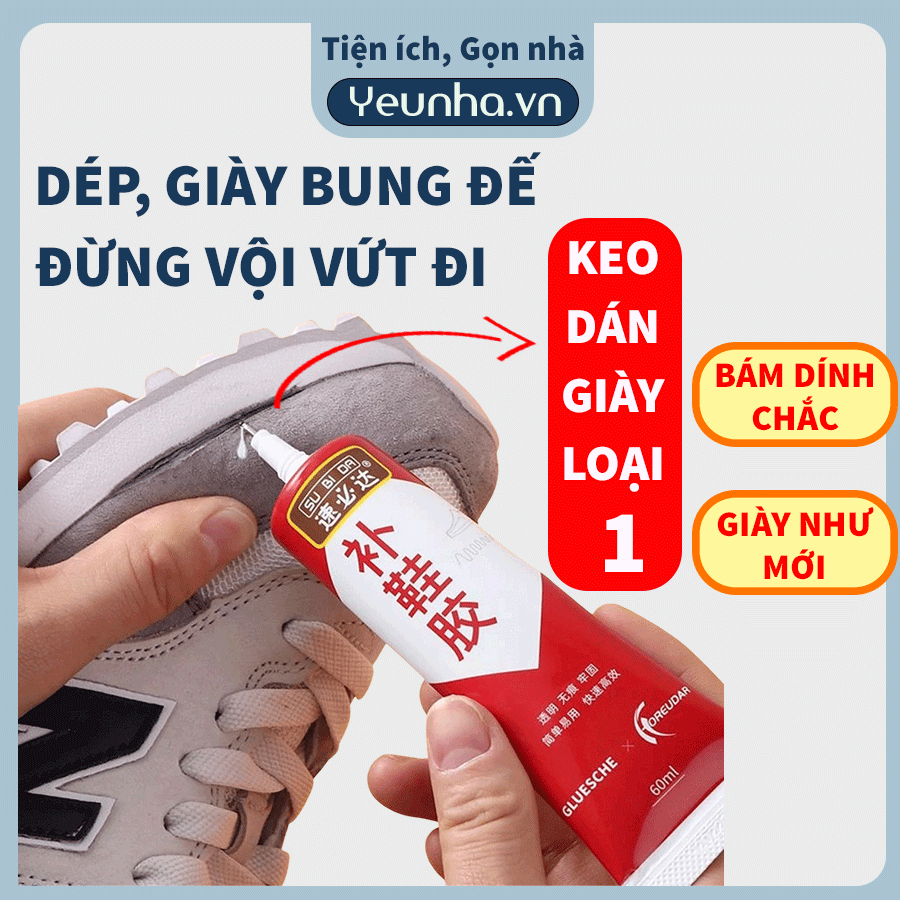 Yeunha.vn - Keo Dán Giày Dép Chuyên Dụng, Keo Dính Đế Giày Khi Bung Như Mới Hàng Loại 1 Chính Hãng Yêu Nhà VN