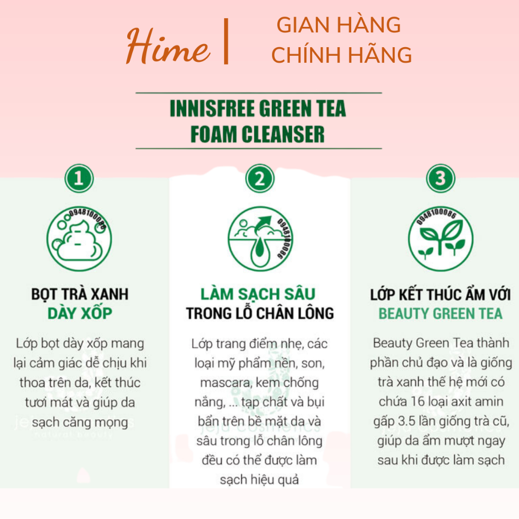 Sữa Rửa Mặt Trà Xanh Innisfree Green Tea Foam Cleanser 150ml Giúp Làm Sạch Sâu và Duy Trì Độ Ẩm