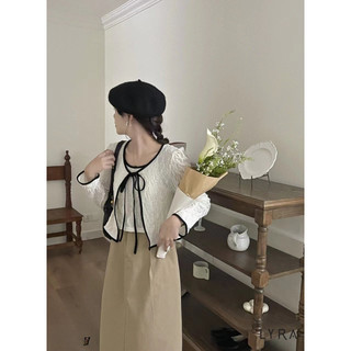LYRA Set áo khoác viền thân dây buộc trước ngực kèm áo 2 dây chất xốp phong cách Hàn Quốc - CSYSE0068