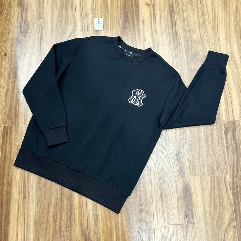 Áo Nỉ M.L.B Đen Logo NY Hàng Dư Xịn Unisex Dễ Phối Đồ