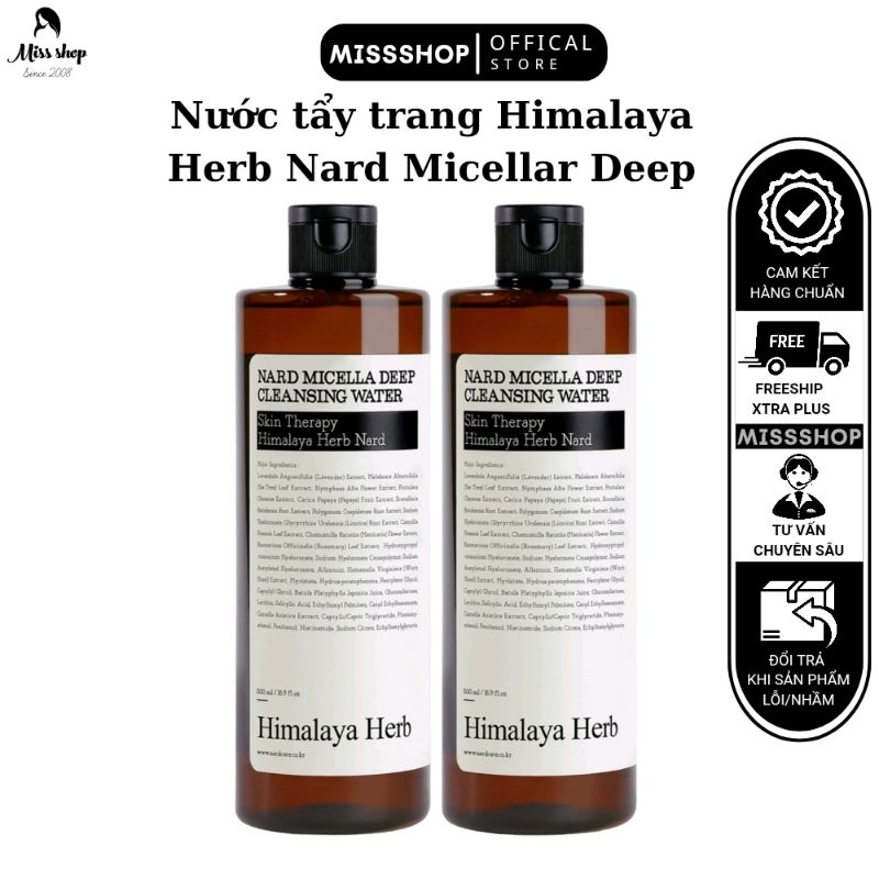 NƯỚC TẨY TRANG HIMALAYA HERB NARD MICELLAR DEEP CLEANSING WATER 500ML NỘI ĐỊA HÀN QUỐC