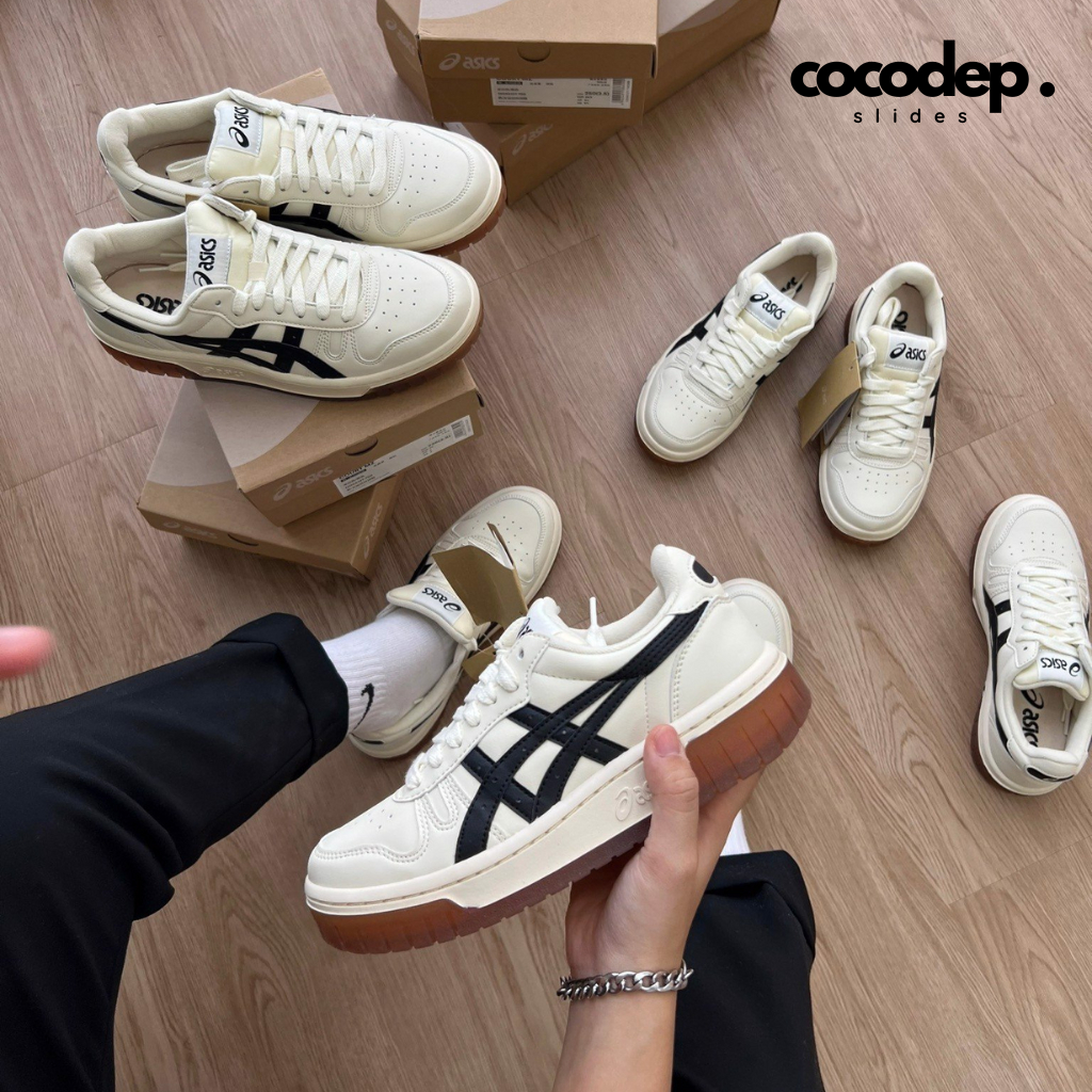 "Chính Hãng" Giày thể thao Asics Court MZ Cream Black Đế Gum Nam Nữ Cao Cấp, Lên Chân Cực Đẹp Thời Trang Hot 2023'
