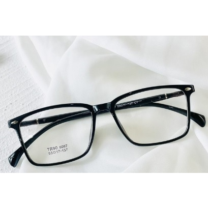 Gọng Kính Nam Nữ Dáng Vuông Nhựa Dẻo Siêu Nhẹ 8087