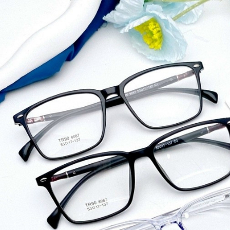 Gọng Kính Nam Nữ Dáng Vuông Nhựa Dẻo Siêu Nhẹ 8087