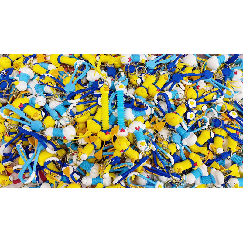 Móc Khoá Vịt Lò Xo Kéo Dài Thu Gọn Giảm Stress Làm Quà Tặng