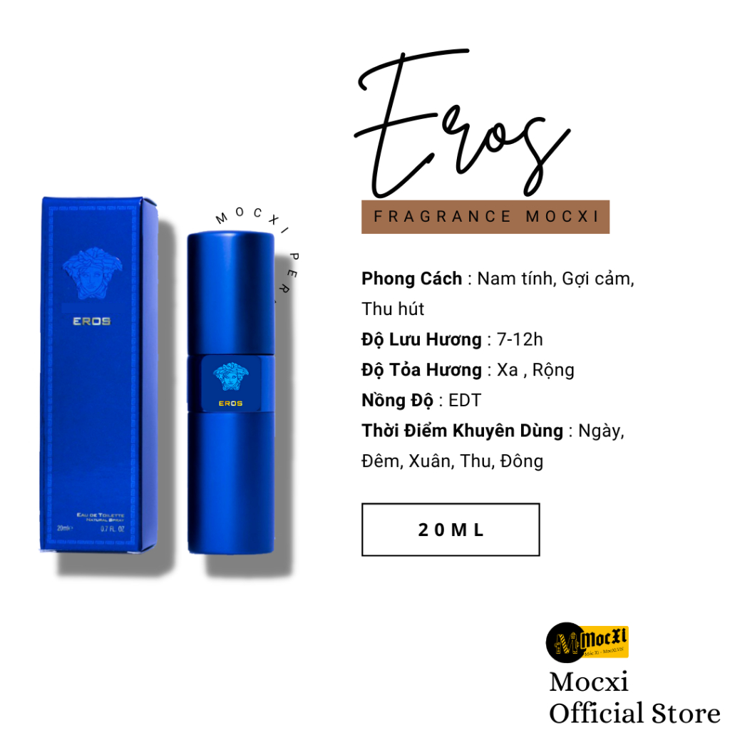 Nước Hoa Nam 𝐁𝐋𝐄𝐔 - 𝐄𝐑𝐎𝐒 20ml Lịch Lãm , Nam Tính