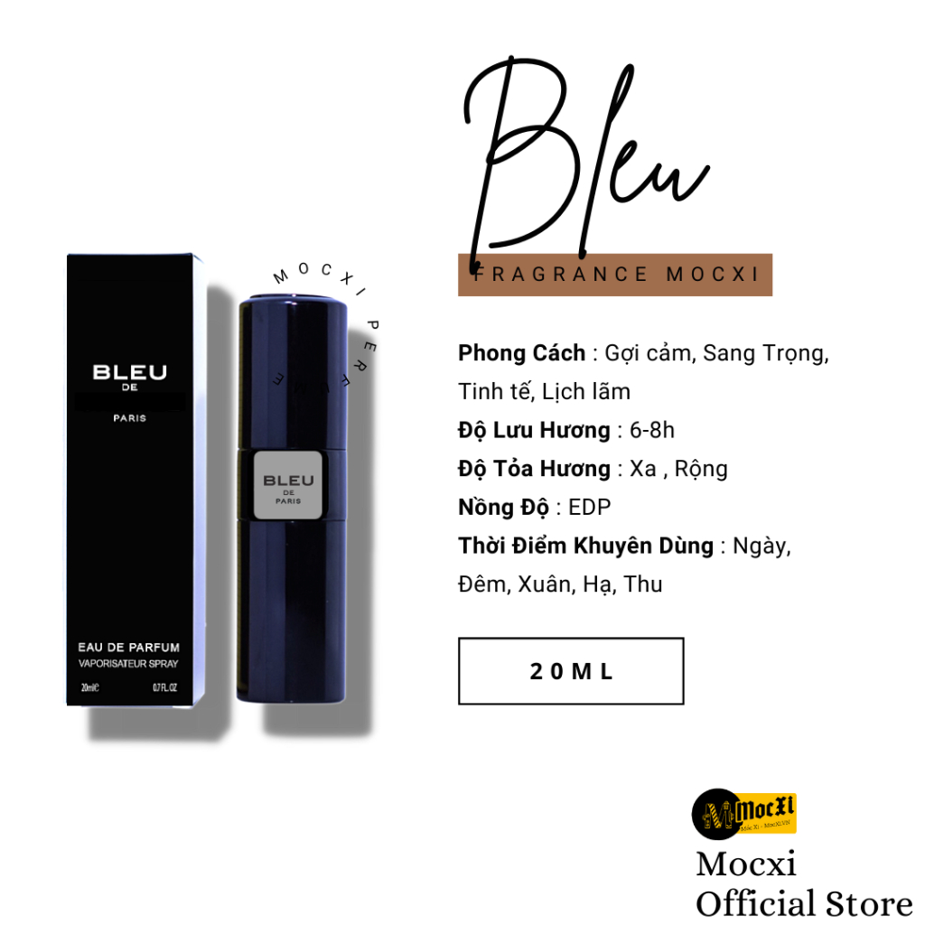 Nước Hoa Nam 𝐁𝐋𝐄𝐔 - 𝐄𝐑𝐎𝐒 20ml Lịch Lãm , Nam Tính