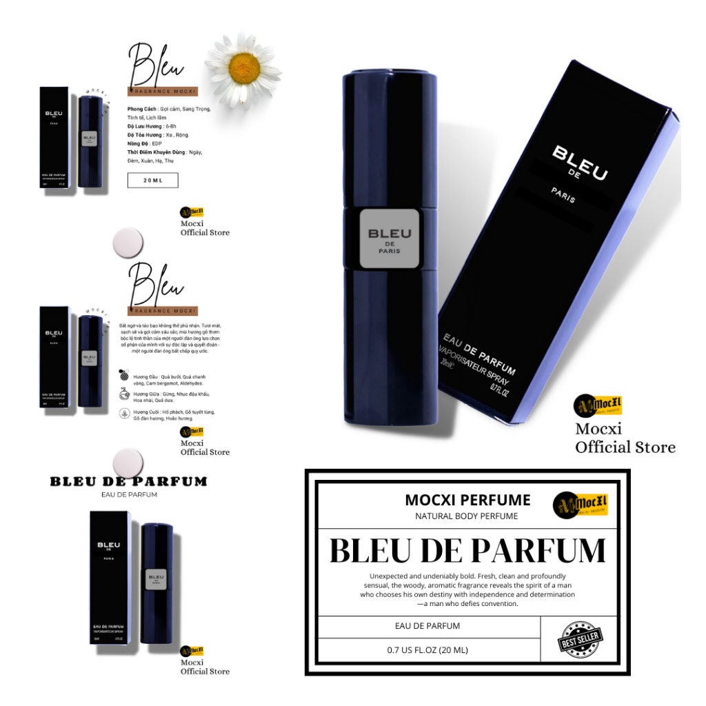 Nước Hoa Nam 𝐁𝐋𝐄𝐔 - 𝐄𝐑𝐎𝐒 20ml Lịch Lãm , Nam Tính