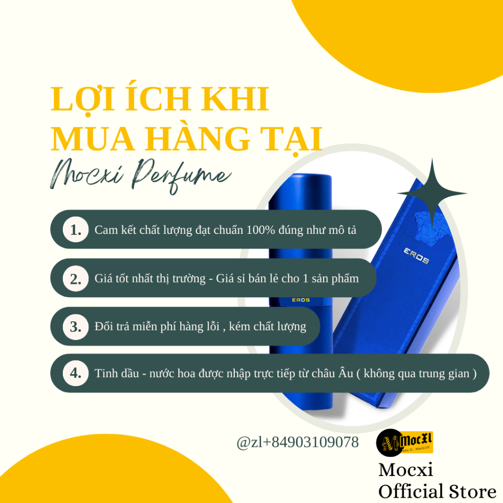 Nước Hoa Nam 𝐁𝐋𝐄𝐔 - 𝐄𝐑𝐎𝐒 20ml Lịch Lãm , Nam Tính