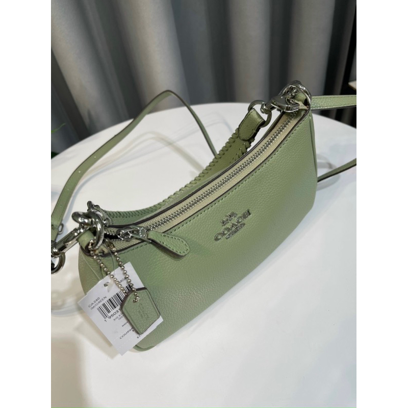 Túi Coach Teri Shoulder bag màu xanh bơ