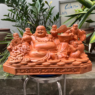 Tượng phật di lặc ngũ phúc gỗ hương ngang 30, 40, 50cm ơi