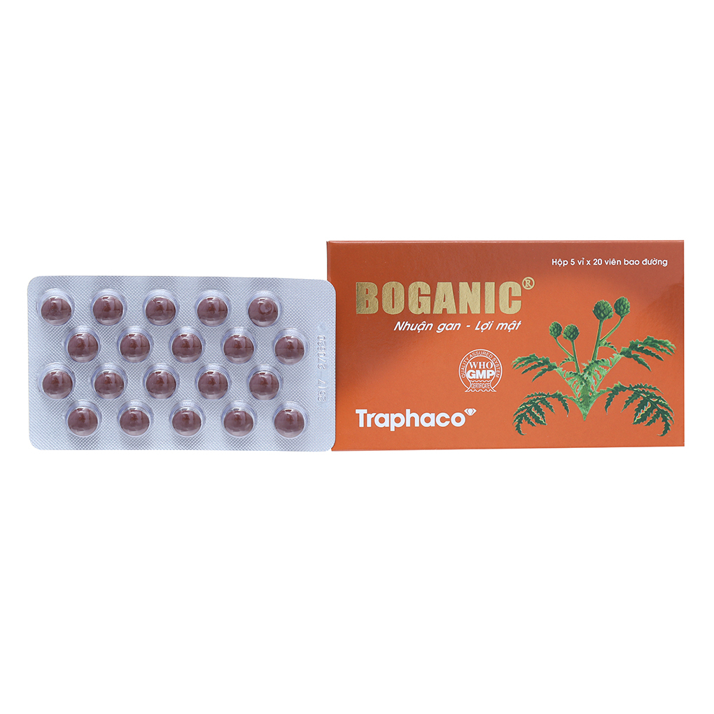 Viên uống Boganic hỗ trợ mát gan & giải độc gan Traphaco viên bao đường
