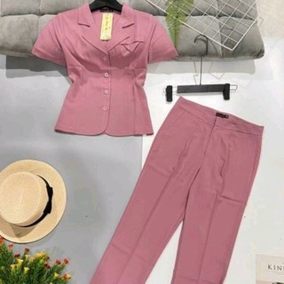 Bộ ves thiết kế thời trang công sở vải kaki có giản