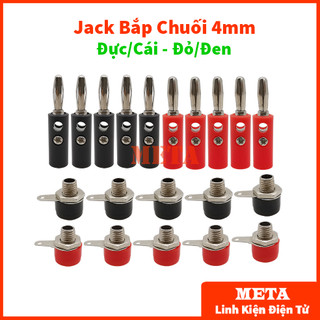 Jack bắp chuối 4mm đực, cái, màu đen, đỏ - jack js910 4mm - jack js910 ngắn dài
