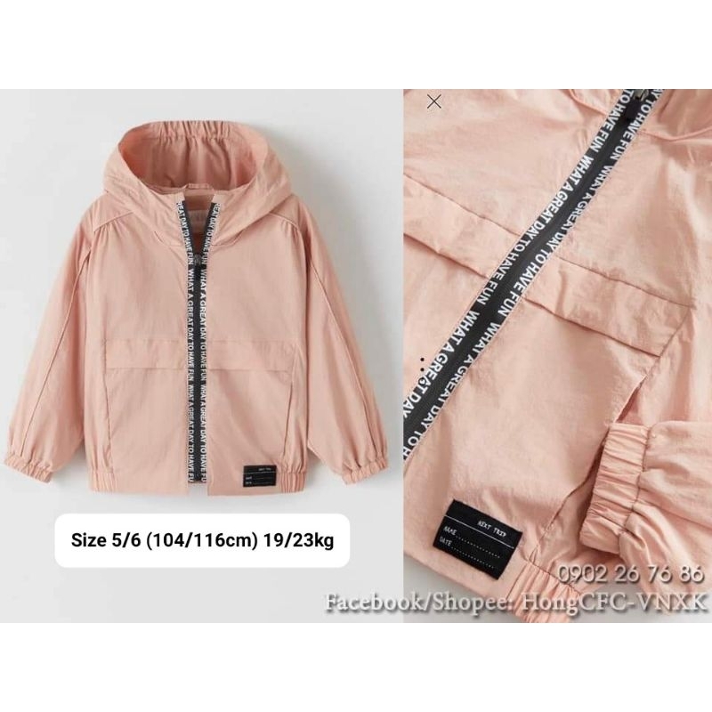 Áo khoác gió zara xuất xịn bé trai, bé gái