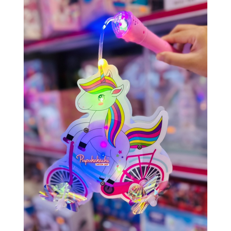 Lồng Đèn Thú Đi Xe Đạp Chong Chóng Xoay Có Đèn Nhạc Cute Chơi Trung Thu Cho Bé