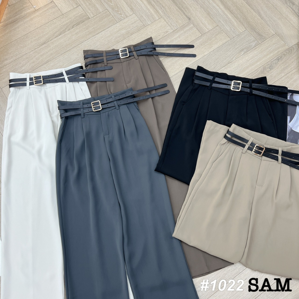 Quần kaki suông cạp cao kèm đai hàng QCL1