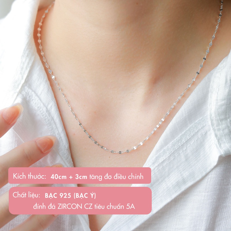 Dây chuyền bạc nữ BLINGIT dây trơn xoắn vòng (chỉ dây) BIVC293