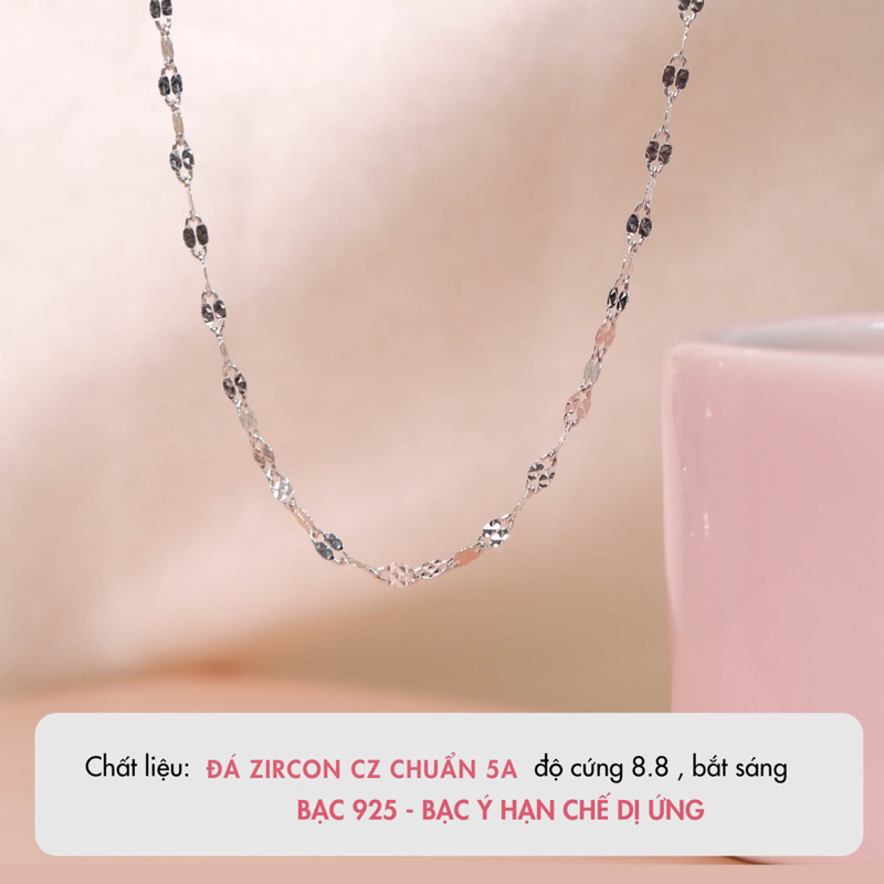 Dây chuyền bạc nữ BLINGIT dây trơn xoắn vòng (chỉ dây) BIVC293