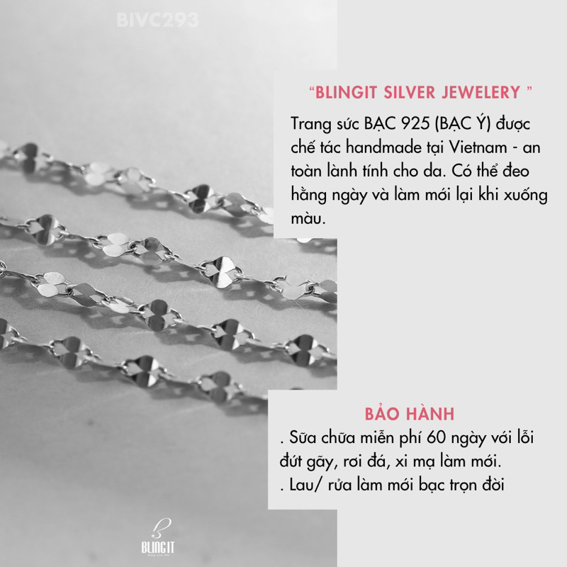 Dây chuyền bạc nữ BLINGIT dây trơn xoắn vòng (chỉ dây) BIVC293