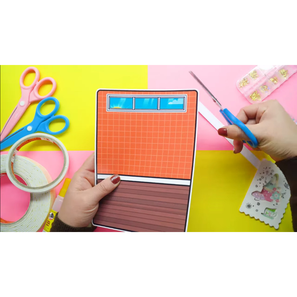 ĐỒ CHƠI NGÔI NHÀ BÚP BÊ GIẤY CẮT THỦ CÔNG DIY - Ngôi nhà của bé Chocolate House In Quiet Book.