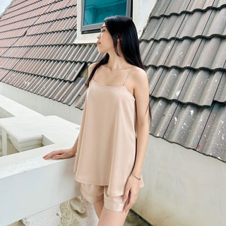 Áo hai dây lụa dáng suông basic